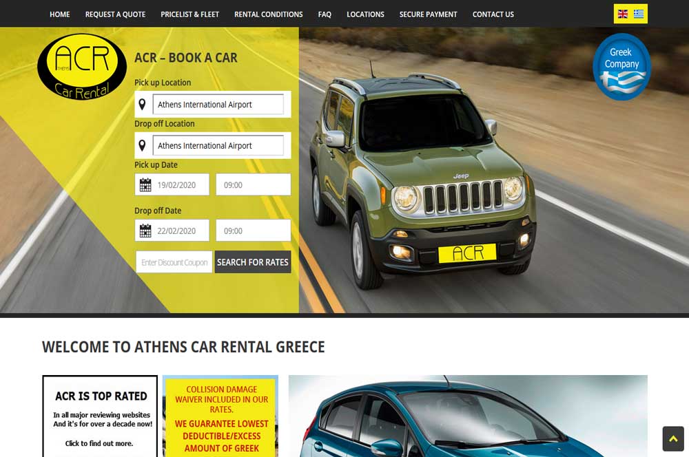 ACR Car Rentals in Athens Greece